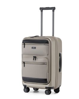 מזוודה קטנה משולבת דגם טמפה אפור שמפניה